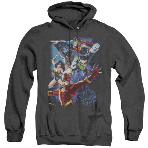 Image for Justice League of America Heather Hoodie - Galactic Attack Color