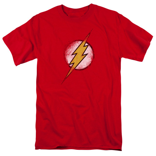 Image for Justice League of America Destroyed Flash Logo T-Shirt