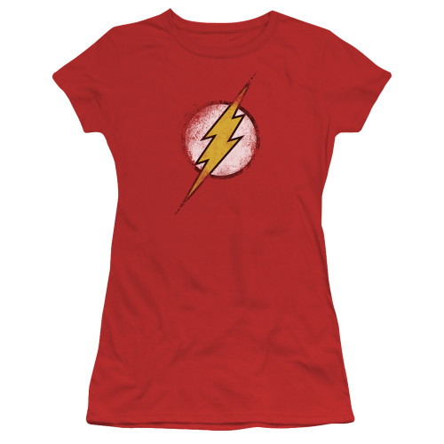 Image for Justice League of America Destroyed Flash Logo Girls Shirt