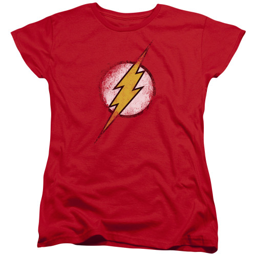 Image for Justice League of America Destroyed Flash Logo Woman's T-Shirt