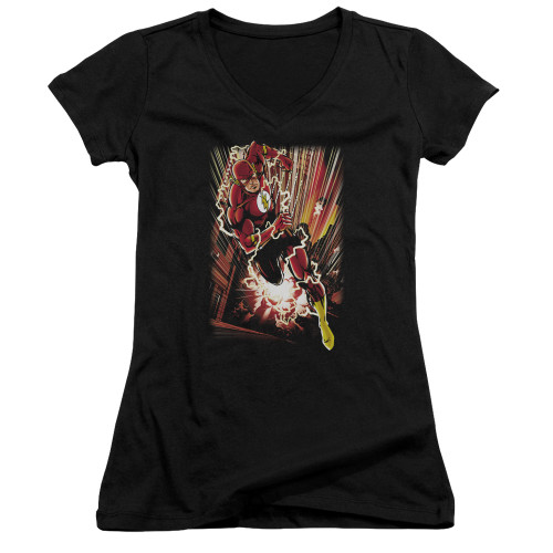Image for Justice League of America Girls V Neck - Street Speed