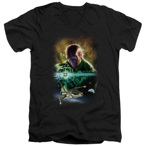 Image for Justice League of America V Neck T-Shirt - GL Abin Sur