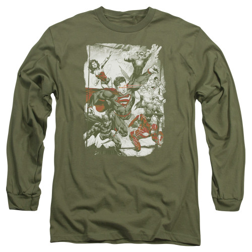 Image for Justice League of America Long Sleeve Shirt - Green and Red