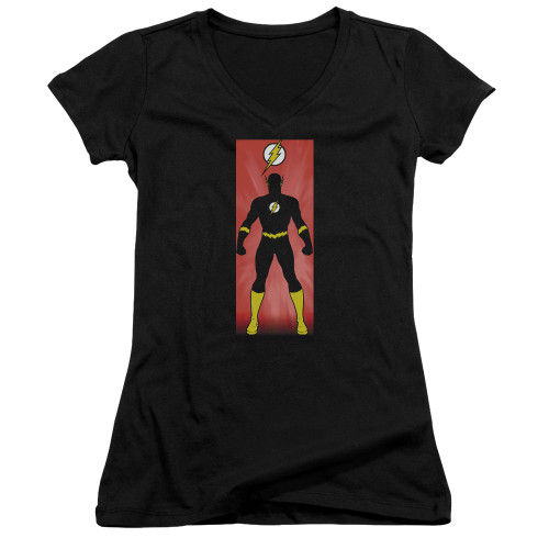 Image for Justice League of America Girls V Neck - Flash Block