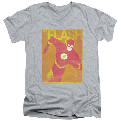 Image for Justice League of America V Neck T-Shirt - Simple Flash Poster