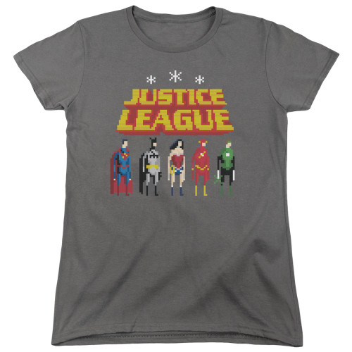 Image for Justice League of America Standing Below Woman's T-Shirt