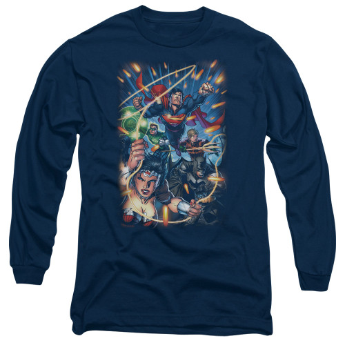 Image for Justice League of America Long Sleeve Shirt - Under Attack