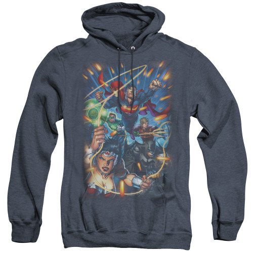 Image for Justice League of America Heather Hoodie - Under Attack