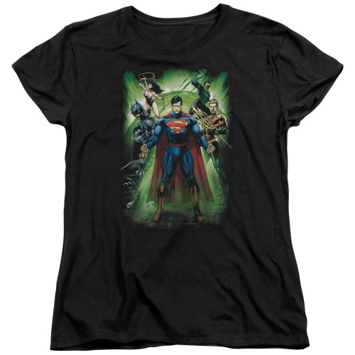 Image for Justice League of America Power Burst Woman's T-Shirt