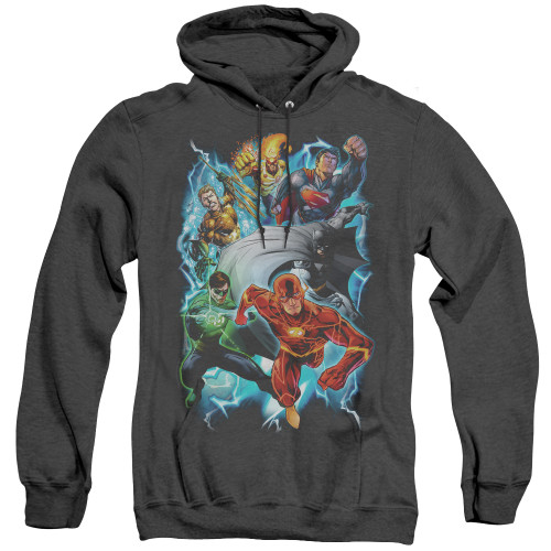 Image for Justice League of America Heather Hoodie - Electric Team