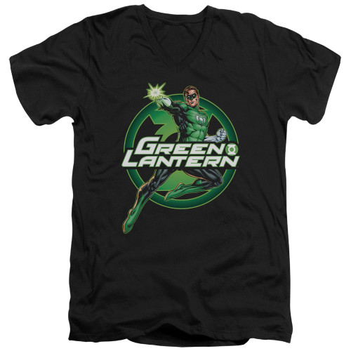 Image for Justice League of America V Neck T-Shirt - Lantern Glow