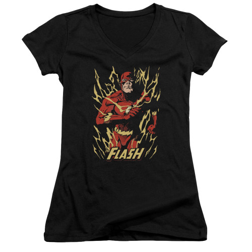 Image for Justice League of America Girls V Neck - Flash Flare