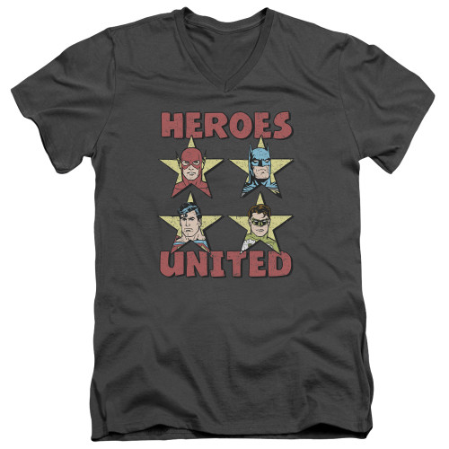 Image for Justice League of America V Neck T-Shirt - United Stars