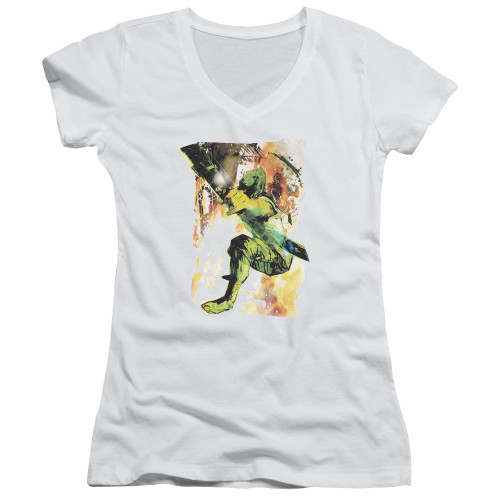Image for Justice League of America Girls V Neck - Painted Archer