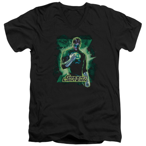 Image for Justice League of America V Neck T-Shirt - GL Brooding