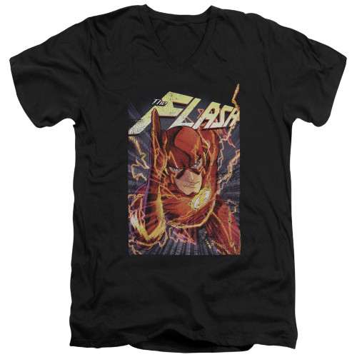 Image for Justice League of America V Neck T-Shirt - Flash One