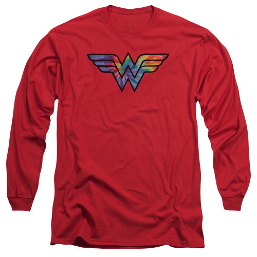 Image for Justice League of America Long Sleeve Shirt - Wonder Woman Tie Dye Logo