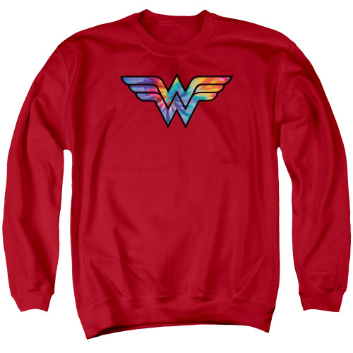 Image for Justice League of America Crewneck - Wonder Woman Tie Dye Logo