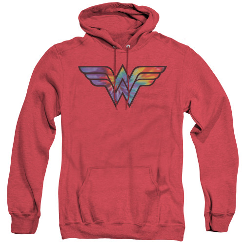 Image for Justice League of America Heather Hoodie - Wonder Woman Tie Dye Logo