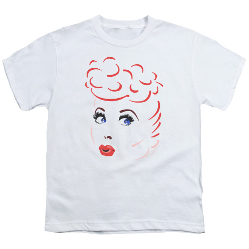 Image for I Love Lucy Youth T-Shirt - Lines Face