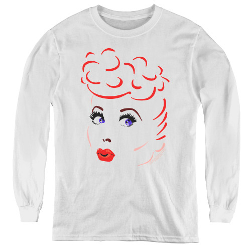 Image for I Love Lucy Youth Long Sleeve T-Shirt - Lines Face