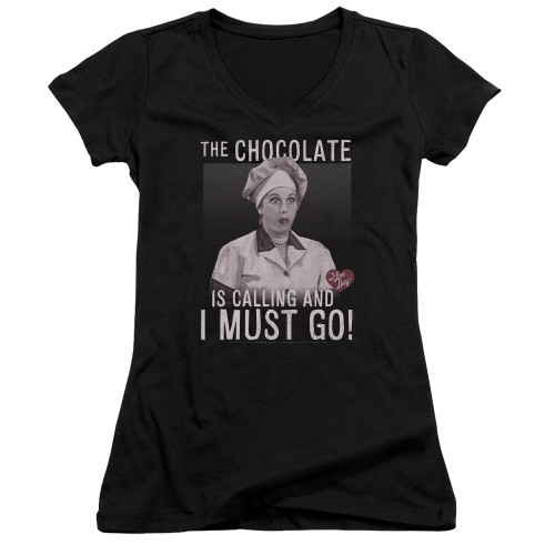 Image for I Love Lucy Girls V Neck T-Shirt - Chocolate Calling