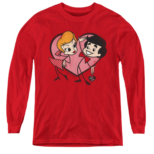 Image for I Love Lucy Youth Long Sleeve T-Shirt - Cartoon Love