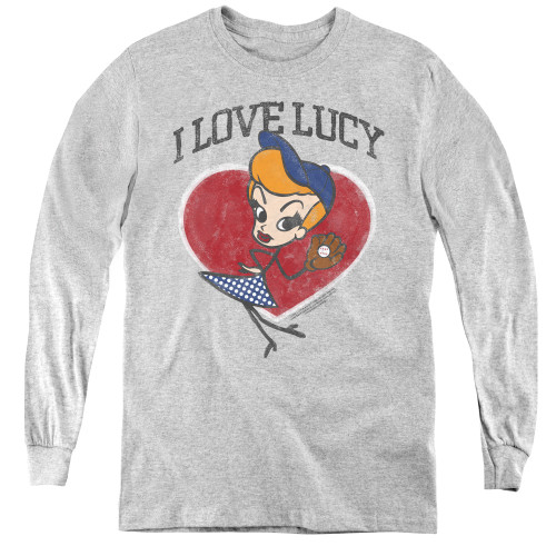 Image for I Love Lucy Youth Long Sleeve T-Shirt - Baseball Diva