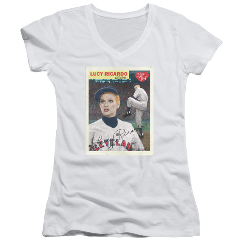 Image for I Love Lucy Girls V Neck T-Shirt - Trading Card