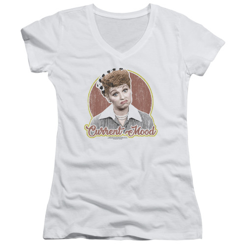 Image for I Love Lucy Girls V Neck T-Shirt - Current Mood