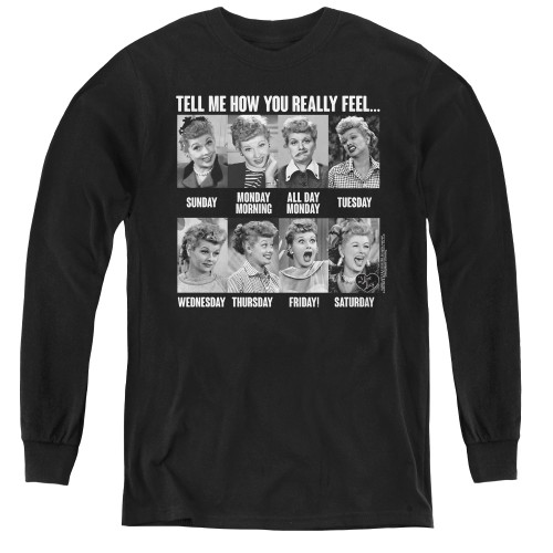 Image for I Love Lucy Youth Long Sleeve T-Shirt - 8 Days a Week