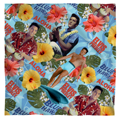 Image for Elvis Presley Face Bandana -Blue Hawaii