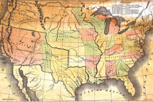 Antique USA Map Poster