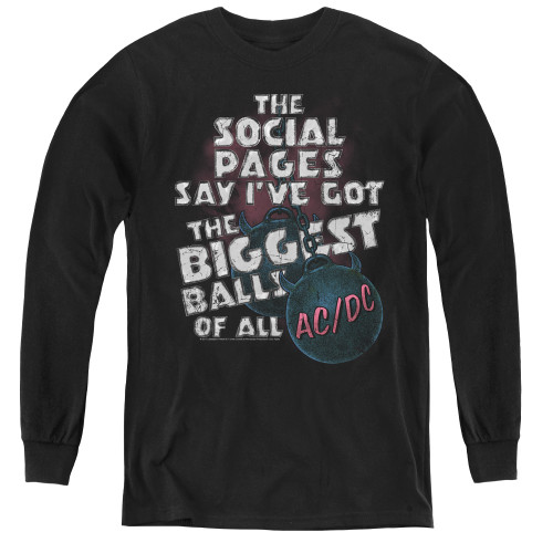 Image for AC/DC Youth Long Sleeve T-Shirt - Big Balls