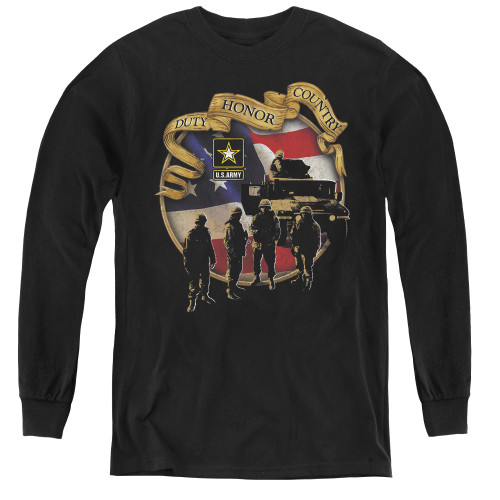 Image for U.S. Army Youth Long Sleeve T-Shirt - Duty Honor Country