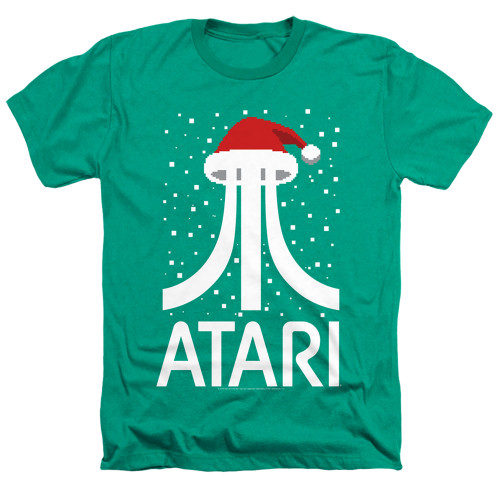 Image for Atari Heather T-Shirt - Pixel Santa Hat