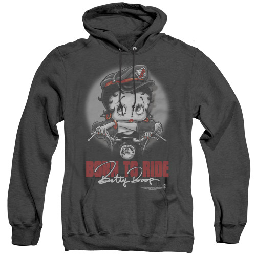 Image for Betty Boop Heather Hoodie - Born To Ride