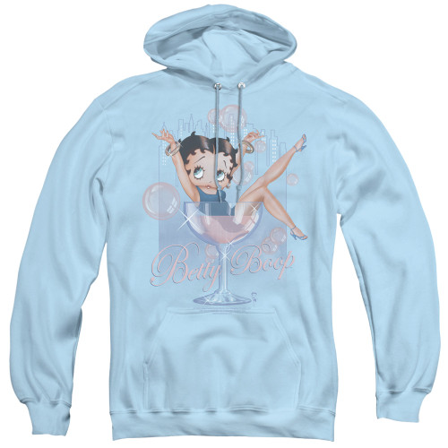 Image for Betty Boop Hoodie - Pink Champagne On A Light Blue