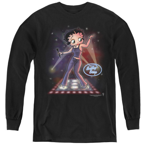 Image for Betty Boop Youth Long Sleeve T-Shirt - Pop Star