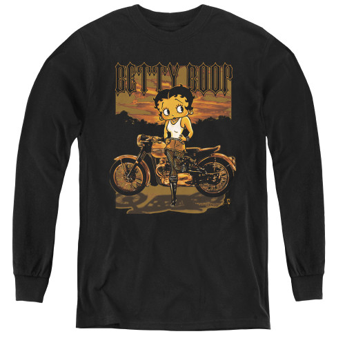 Image for Betty Boop Youth Long Sleeve T-Shirt - Rebel Rider