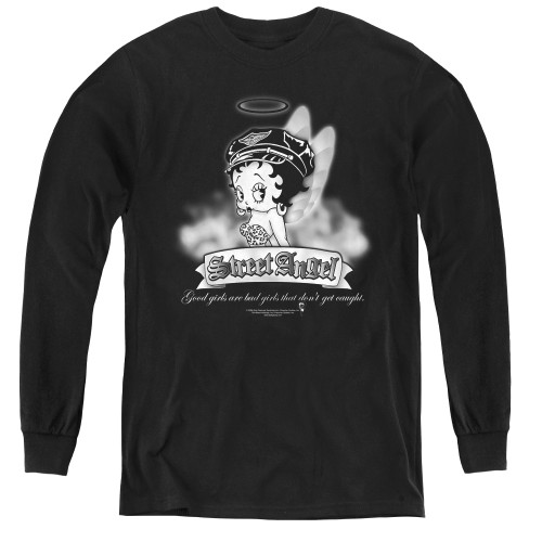 Image for Betty Boop Youth Long Sleeve T-Shirt - Street Angel