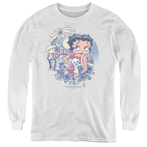 Image for Betty Boop Youth Long Sleeve T-Shirt - Aloha