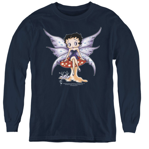 Image for Betty Boop Youth Long Sleeve T-Shirt - Mushroom Fairy