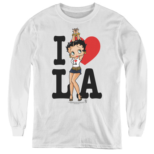 Image for Betty Boop Youth Long Sleeve T-Shirt - I Heart LA