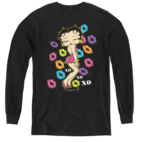 Image for Betty Boop Youth Long Sleeve T-Shirt - Tripple Xo