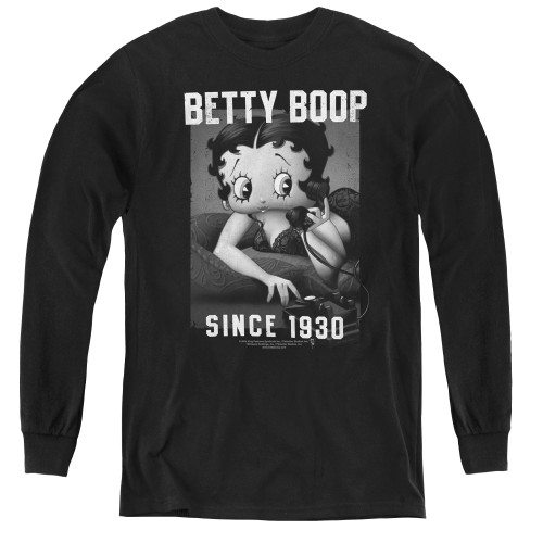 Image for Betty Boop Youth Long Sleeve T-Shirt - On The Line