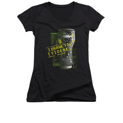 CSI Miami Girls V Neck T-Shirt - I Drank the Evidence