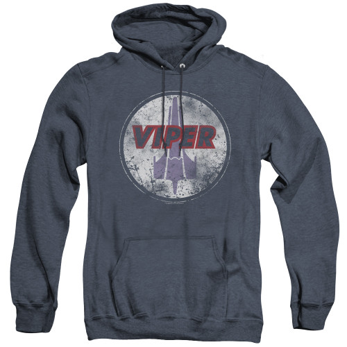 Image for Battlestar Galactica Heather Hoodie - War Torn Viper Logo