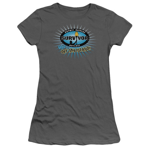 Image for Survivor Girls T-Shirt - Off My Island On Charcoal