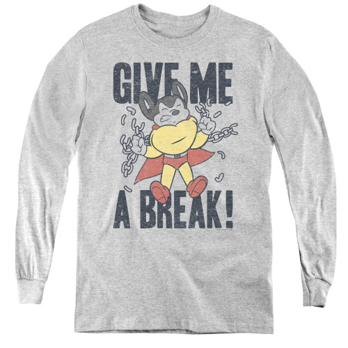 Image for Mighty Mouse Youth Long Sleeve T-Shirt - Give Me A Break